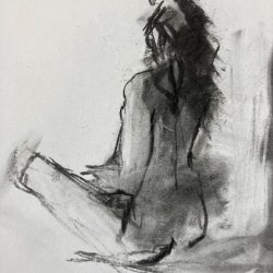 Charcoal life drawing sketch by Sara Myers