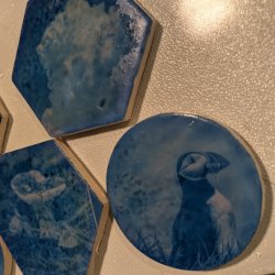 Pottery + Ink & Vinyl: Mixed-Media Printmaking Coasters
