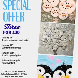 Adult Craft 3 for £30 - Mini Snowman Shelf Sitter