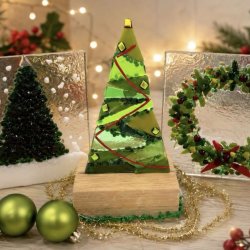 Fused Glass Festive Tea Light Holder