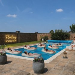 Sunset Floating Sound Bath Experience - Lots Bridge Farmhouse Pool, Three Holes, Upwell