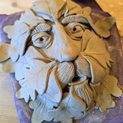 Adults Pottery - Green Man/Garden Lady plaque
