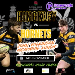 HRFC JOHN WILKINSON MEMORIAL LUNCH - Sat  14th NOV vs HORNETS