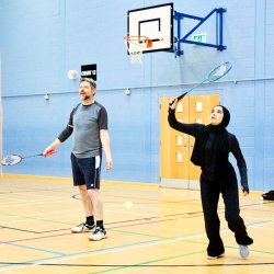 Participants Playing Badminton as part of Active Campus