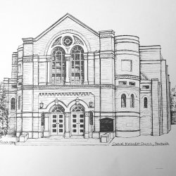 Drawing of the Methodist Church in Nantwich