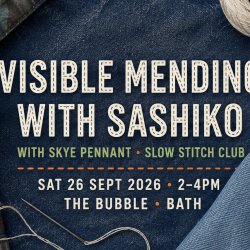 Visible mending using the Sashiko technique, with Skye Pennant