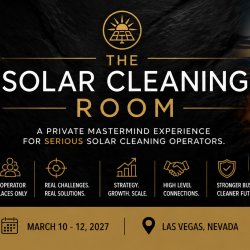The Solar Cleaning Room - A private mastermind experience for serious solar cleaning operators.