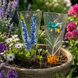Fused Glass Plant Stake