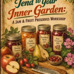 Jars filed with seasonal autumn jams