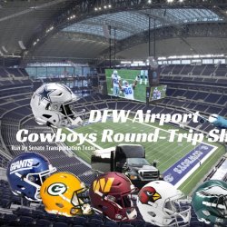 Round-Trip Shuttle to 2026🤠DALLAS COWBOYS🏈Home Games @AT&T Stadium
