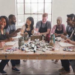 9-5 Blues Cure: Pop Up Art Class - Adults