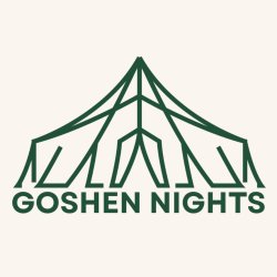 An image of Goshen Nights logo. A tent with Goshen Nights text.