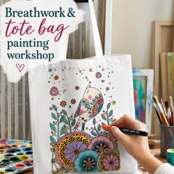 HALF DAY EVENT - BREATHWORK, TOTE BAG PAINTING & LIGHT BITES & REFRESHMENTS