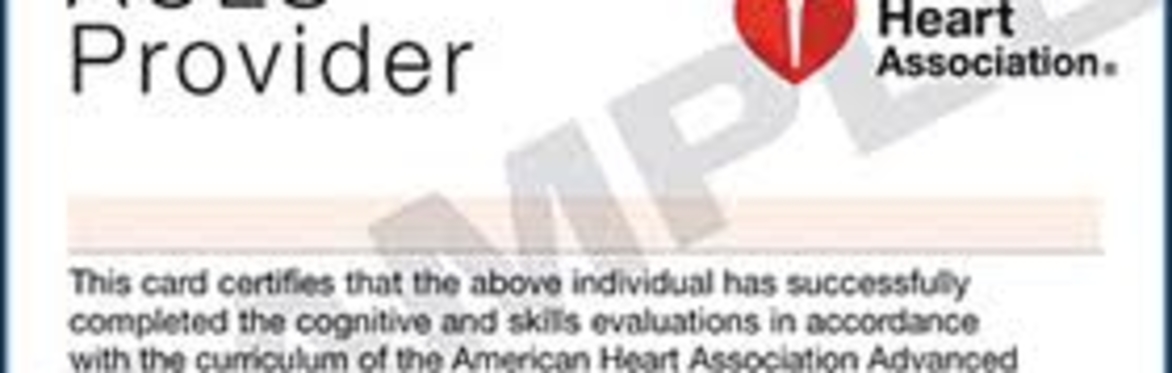 ACLS Initial Course $200 ($100down/$100balance at class)