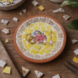 Recycled Crockery Mosaic Trinket Dish