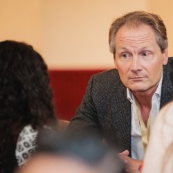 People networking at an event
