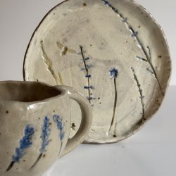 Flower printed platter