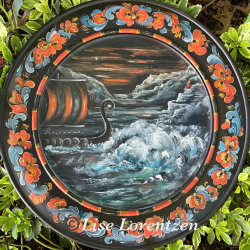 Telemark Rosemaling and Viking landscape 16" Plate- two day class, November 17th and 19th, 2026