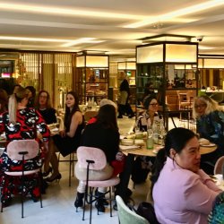 business ladies having festive lunch