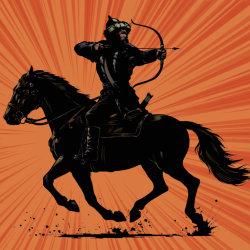 Illustration of a mounted archer