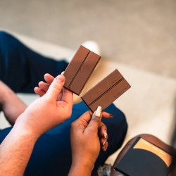 Cacao being broken down to become smooth for chocolate