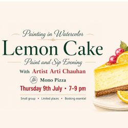 Lemon Cake in Watercolor: Paint & Sip Evening