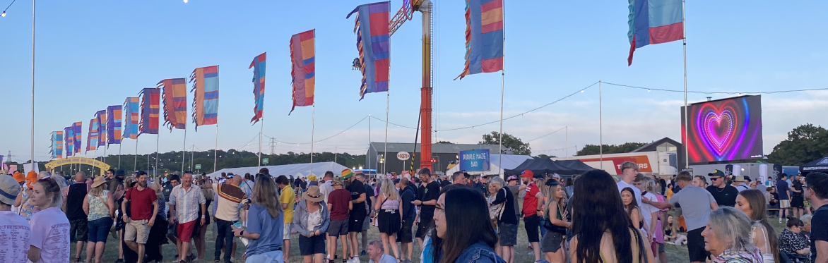 Festival people in a field
