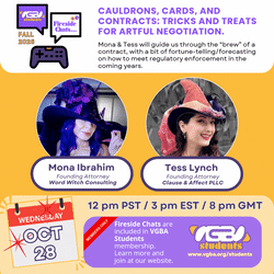 VGBA Student Fireside: "Cauldrons, Cards, and Contracts" with Mona Ibrahim & Tess Lynch