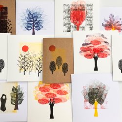 Black and white greetings cards