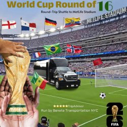 WORLD CUP⚽️ (Round of 16) Shuttle from Times Square to MetLife Stadium