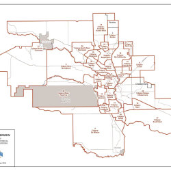 The future electoral boundaries for Calgary as proposed by the Minority report.