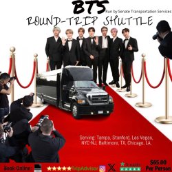 BTS🎤EXPRESS ROUND-TRIP Shuttle🟣💜 (DALLAS to AT&T STADIUM)