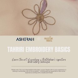 Tahriri Embroidery Workshop – Palestinian Embroidery Technique (2 Day Course)