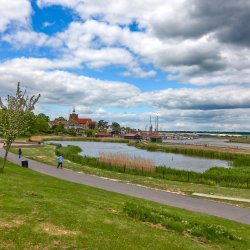Prom Park Marine Lake John Guiver Credit March 2021 DSC07841 with St Mary's church in the background