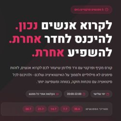 מחיר הנחה מיוחד לחברות מועדון העסקים קורס סודות שפת הגוף עם ורד פלדמן