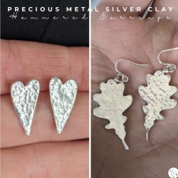 Silver Clay Hammered Earrings workshop