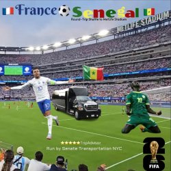 🇫🇷 FRANCE VS 🇸🇳 SENEGAL (Round-Trip Shuttle) World Cup 6-16 to MetLife Stadium