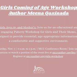 Girls Coming of Age Workshop | Author Meena Qazizada