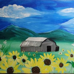 Outdoor Painting in the Garden: ﻿Barnside Blooms