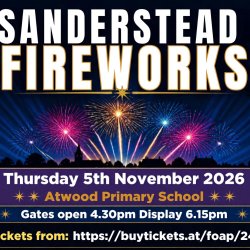 Sanderstead Fireworks Display- Thursday 5th November 2026