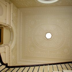 The stucco ceiling of the staircase hall in the Royal Irish Academy.