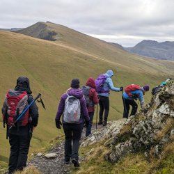 Walk participants on Elidir Fawr