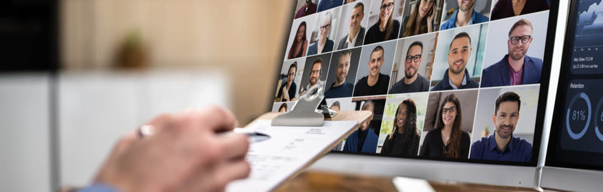 doctors attending a virtual webinar