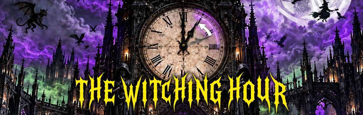 The Witching Hour, Halloween Parade Afterparty, with a clock running backwards