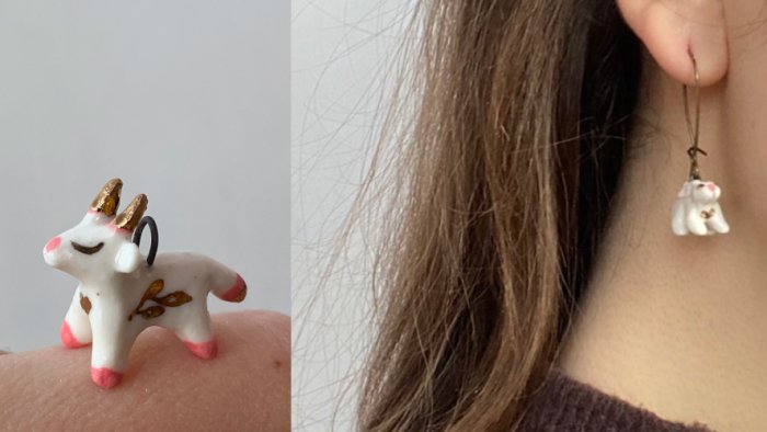 Porcelain jewelry from a workshop
