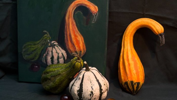 Still life in acrylics from a workshop