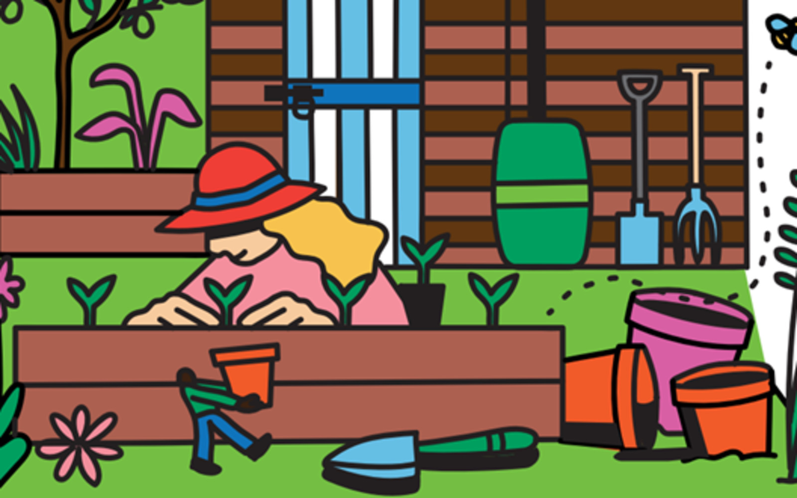Person growing plants in a garden
