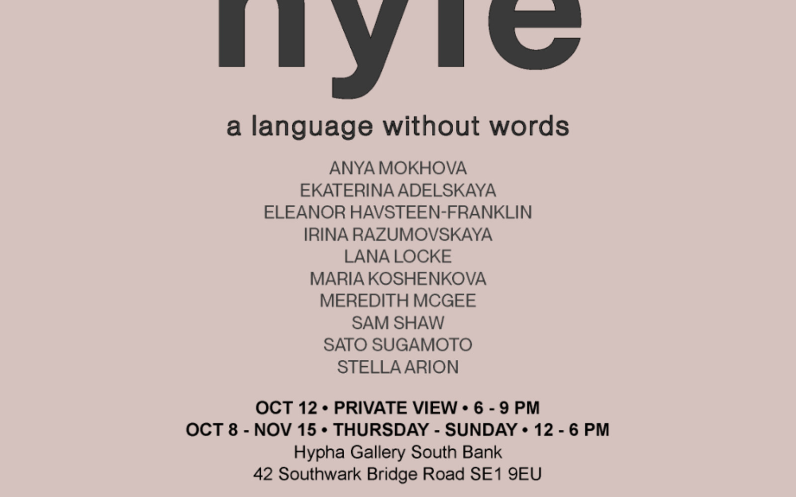 Hypha Frieze | Private View - hylē: a language without words