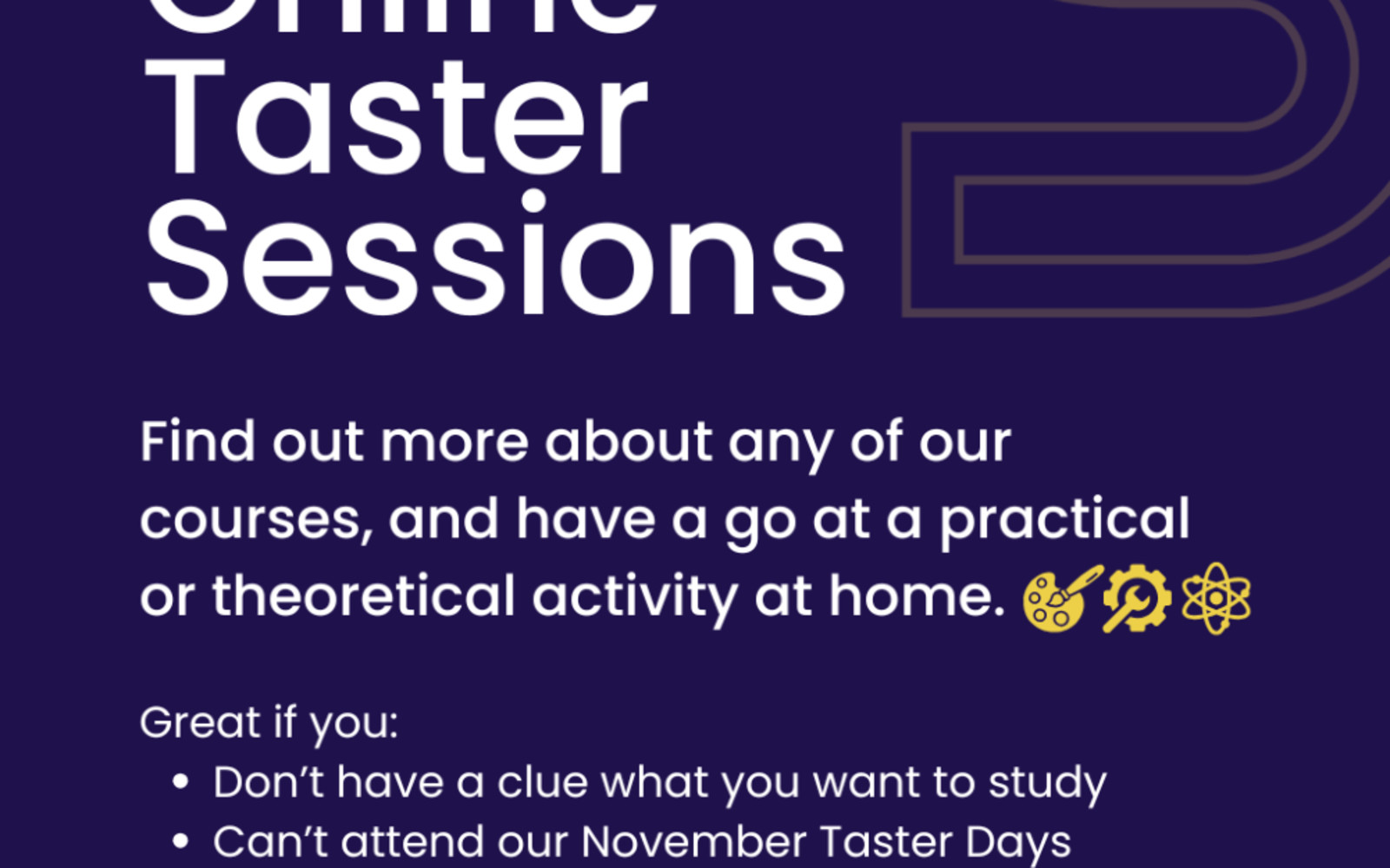 Taster Classes 2025/26: Virtual