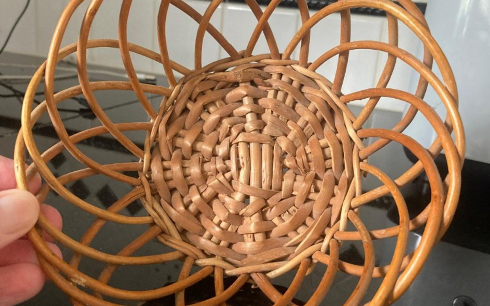 Tuesday evening weave - Kate's little sunflower basket